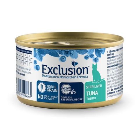 EXCLUSION Mediterraneo Monoprotein Sterilized Adult All Breeds Thon 85 g.