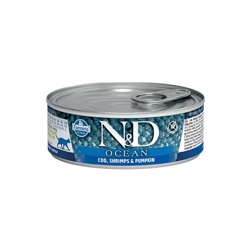 FARMINA N&D OCEAN con Merluzzo, Gamberetti e Zucca 80 gr.