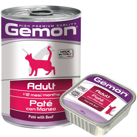 GEMON Chat Adult Paté avec Bœuf 400 g.