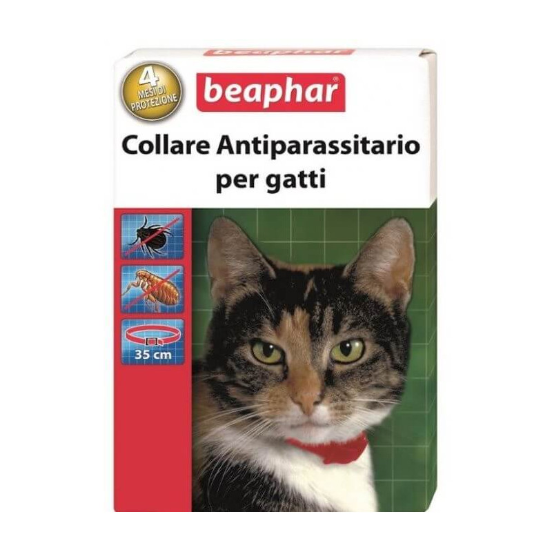 Beaphar collare gatto antiparassitario rosso 35 cm
