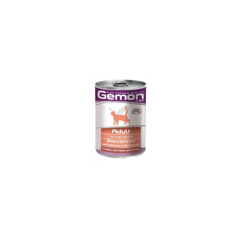 MONGE Adult Bocconcini avec Saumon et Crevettes 400 g. MONGE Adult Bocconcini avec Saumon et Crevettes 400 g.