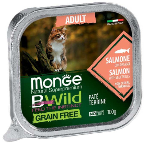 MONGE BWild Adult Paté Terrine Salmon with Vegetables 100 gr.