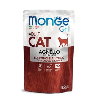 MONGE Grill Adult Chunks in Gelee Reich an Lamm 85 gr.