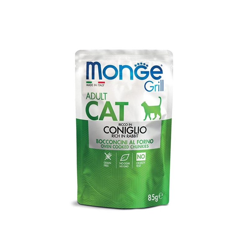 MONGE Grill Adult Bocconcini in Jelly Riche en Lapin 85 g. MONGE Grill Adult Bocconcini in Jelly Riche en Lapin 85 g.