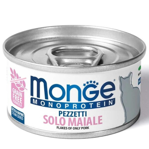 MONGE Monoproteico Pieces Only Schweinefleisch 80 gr.