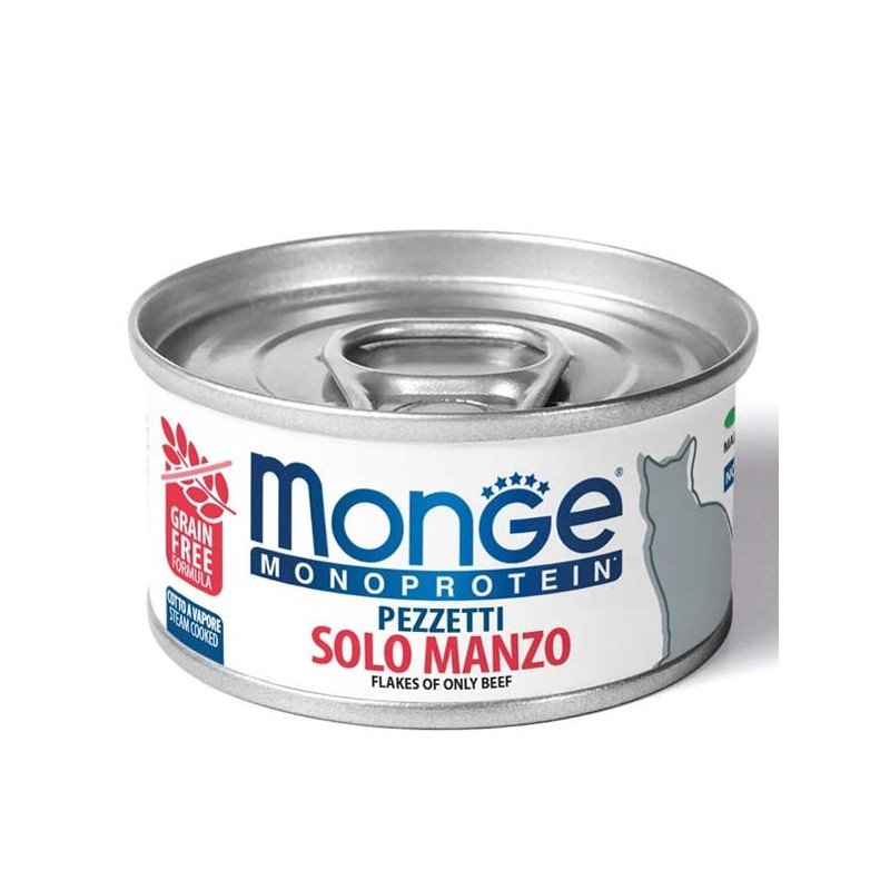 MONGE Monoprotéique Bouchées Pur Bœuf 80 g. MONGE Monoprotéique Bouchées Pur Bœuf 80 g.