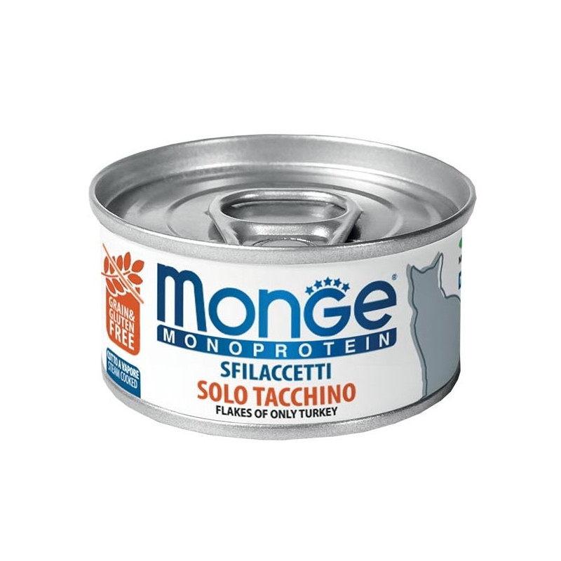 MONGE Monoprotéique Effilochés Pur Dinde 80 g. MONGE Monoprotéique Effilochés Pur Dinde 80 g.