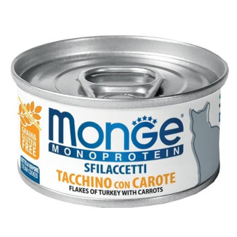 MONGE Sfilaccetti Only Turkey with Carrots 80 gr.