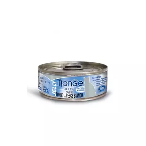 MONGE Natural Superpremium Jelly Pacific Tuna Fillets and White Fish 80 gr.