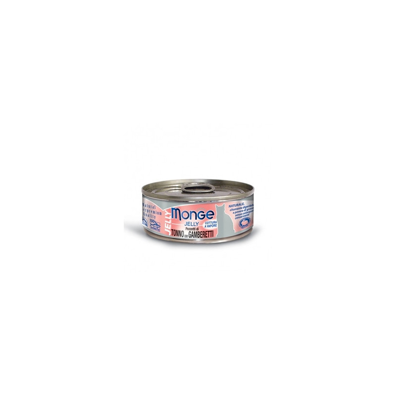 MONGE Natural Superpremium Jelly Filets de Thon del Pacifico et Crevettes 80 g. MONGE Natural Superpremium Jelly Filets de Thon del Pacifico et Crevettes 80 g.