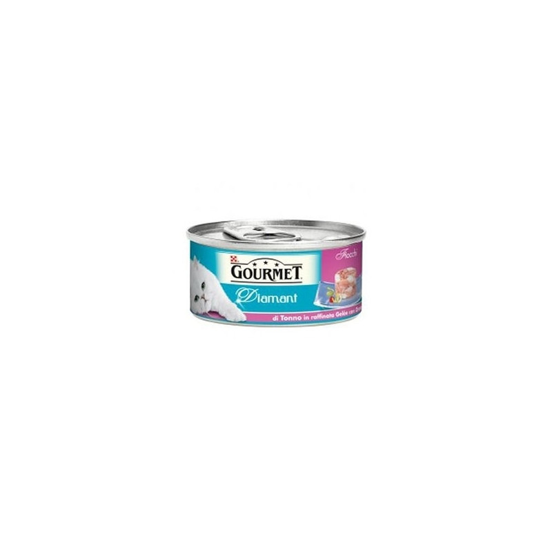 PURINA Gourmet Diamant avec Fiocchi di Thon in Raffinata Gelée avec Daurade 85 g. PURINA Gourmet Diamant avec Fiocchi di Thon in Raffinata Gelée avec Daurade 85 g.
