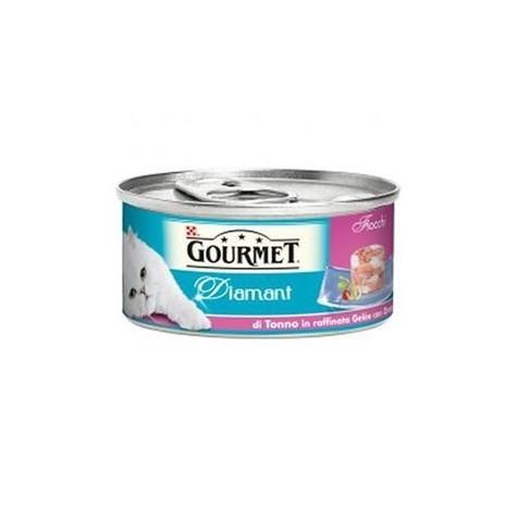 PURINA Gourmet Diamant avec Fiocchi di Thon in Raffinata Gelée avec Daurade 85 g.