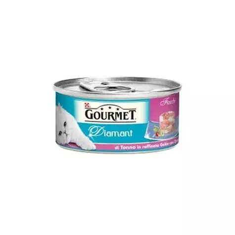 PURINA Gourmet Diamant con Fiocchi di Tonno in Raffinata Gelée con Orata 85 gr. - 