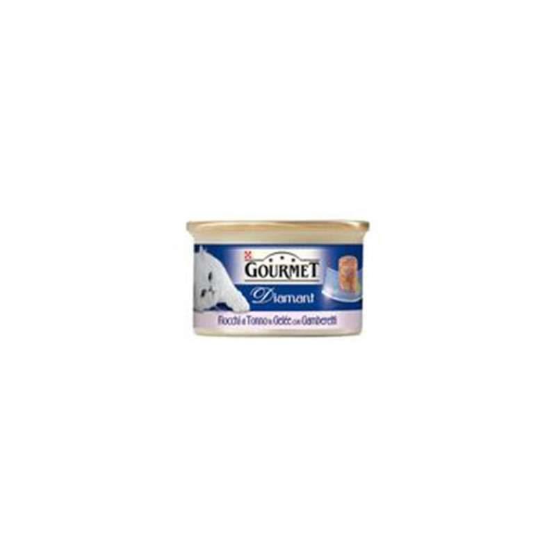 PURINA Gourmet Diamant Fiocchi di Thon in Gelée avec Crevettes 85 g.