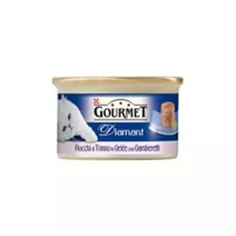 PURINA Gourmet Diamant Fiocchi di Tonno in Gelée con Gamberetti 85 gr. - 