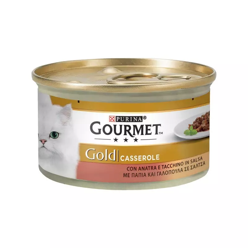 PURINA Gourmet Gold Casserole Turkey and Duck in Sauce 85 gr. PURINA Gourmet Gold Casserole Turkey and Duck in Sauce 85 gr.