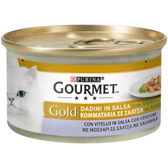 PURINA Gourmet Gold Dadini in Salsa con Verdure, con Vitello in Salsa con Verdure 85 gr. - 