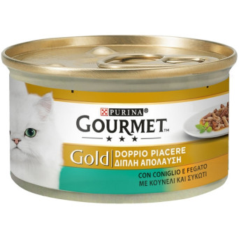 PURINA Gourmet Gold Doppelgenuss mit Kaninchen und Leber 85 gr.
