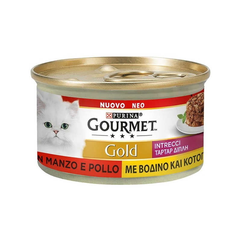 PURINA Gourmet Gold Geschmack von Huhn und Rind 85 gr.