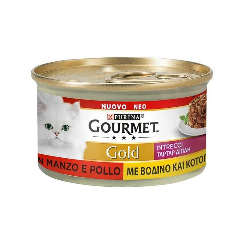 PURINA Gourmet Gold Intrecci di Gusto Poulet et Bœuf 85 g. PURINA Gourmet Gold Intrecci di Gusto Poulet et Bœuf 85 g.