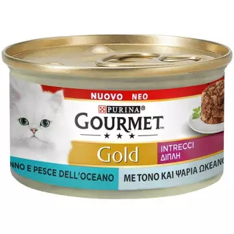 PURINA Gourmet Gold Geschmack Verflechtung von Thunfisch und Meeresfisch 85 gr.