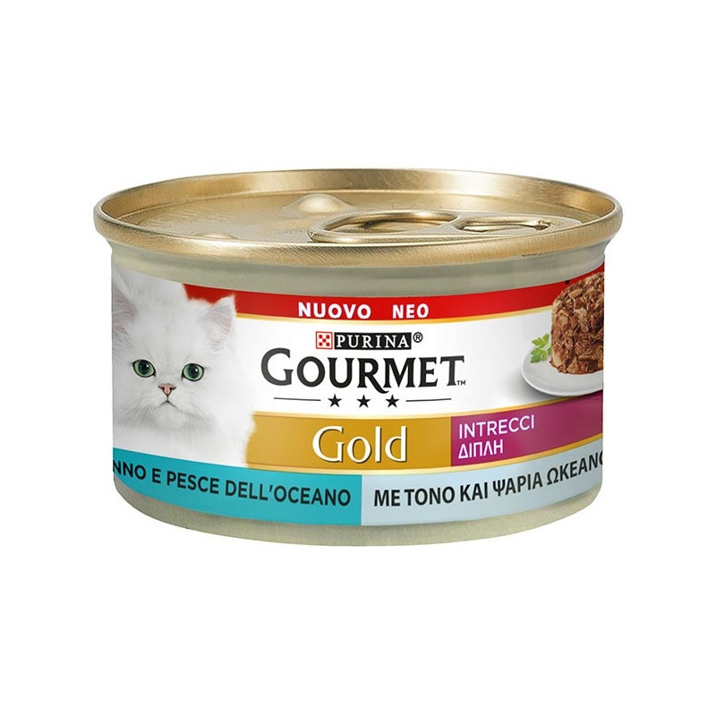 PURINA Gourmet Gold Geschmack Verflechtung von Thunfisch und Meeresfisch 85 gr.