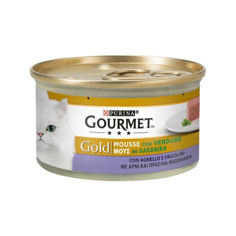 PURINA Gourmet Gold Mousse avec Légumes Agneau et Fagiolini 85 g. PURINA Gourmet Gold Mousse avec Légumes Agneau et Fagiolini 85 g.