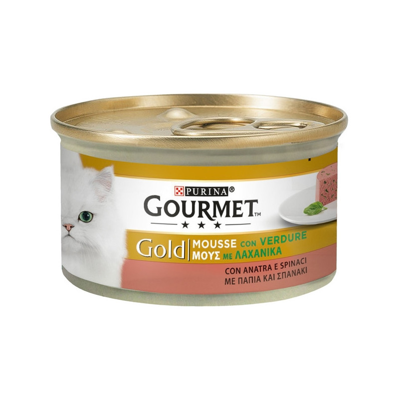 PURINA Gourmet Gold Mousse mit Ente und Spinatgemüse 85 gr.