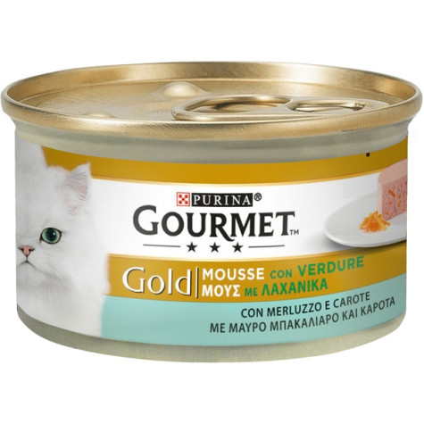 PURINA Gourmet Gold Mousse with Cod Vegetables and Carrots 85 gr.