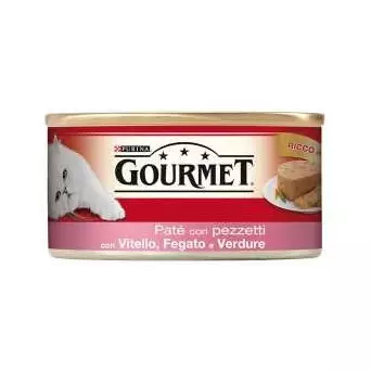 PURINA Gourmet Paté with Veal Liver and Vegetables 195 gr.