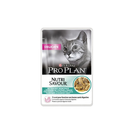 PURINA Pro Plan Nutri Savour Delicate Teneri Pezzetti con Pesce dell' Oceano in Salsa 85 gr. - 