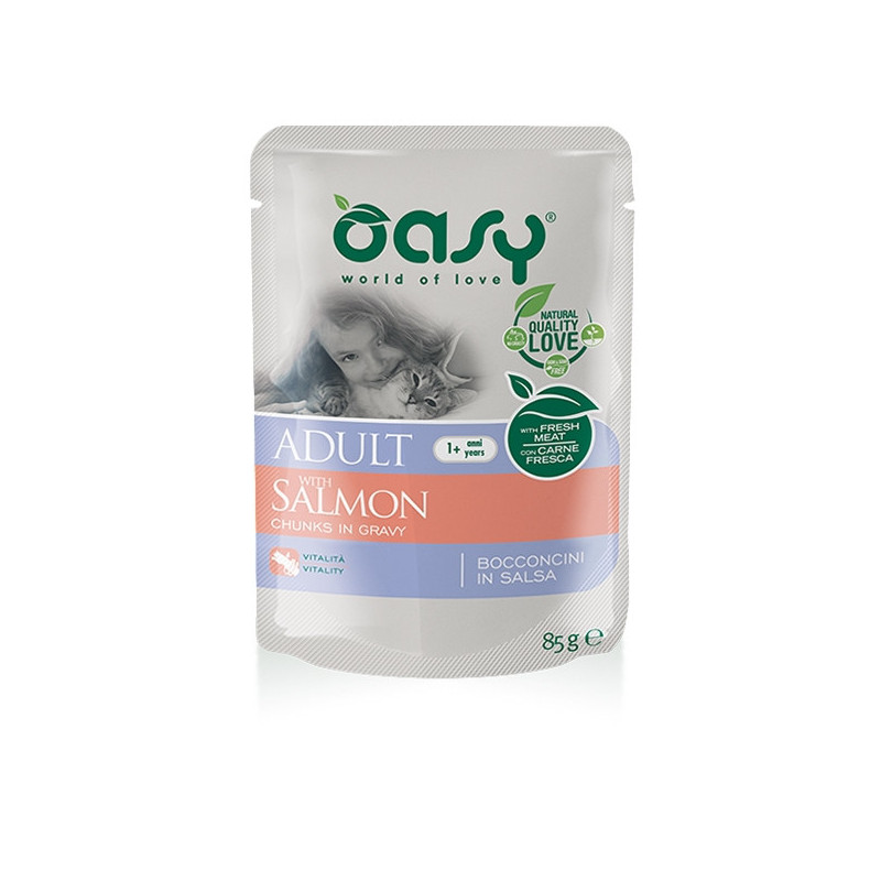 OASY Chunks in Adult Sauce mit Lachs 85 gr.