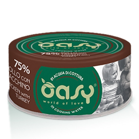 OASY More Love Chicken with Turkey in Cooking Water 70 gr.