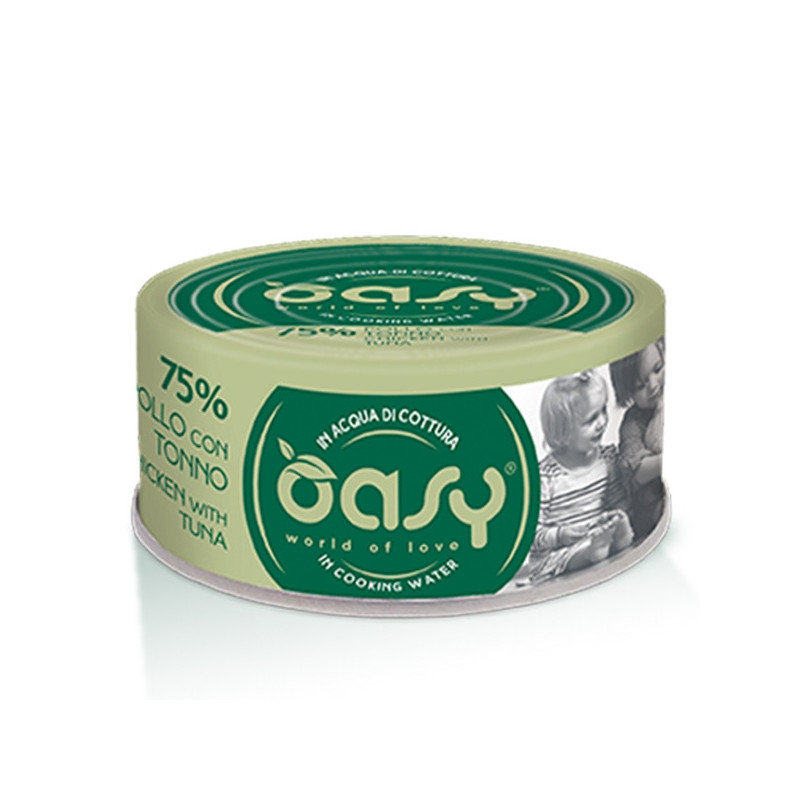 OASY More Love Chicken with Tuna in Cooking Water 70 gr.