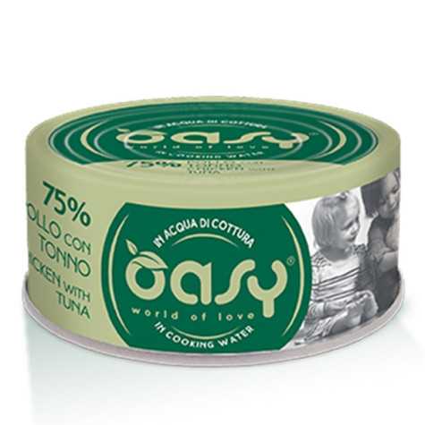 OASY More Love Poulet avec Thon in Acqua di Cottura 70 g.