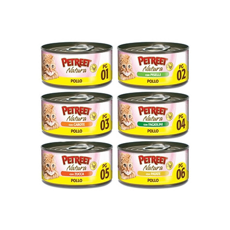 PETREET Natura Pollo in Gelatina con Carote 70 gr. - 