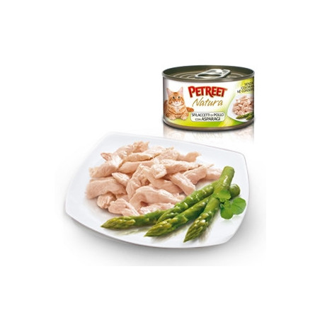 PETREET Natura Sfilaccetti di Pollo con Asparagi 70 gr. - 