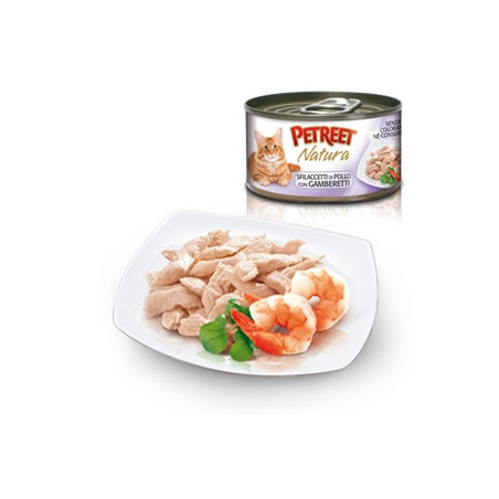 PETREET Natura Sfilaccetti di Pollo con Gamberetti 70 gr. - 