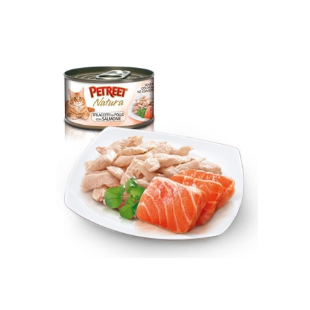 PETREET Natura Sfilaccetti di Pollo con Salmone 70 gr. - 