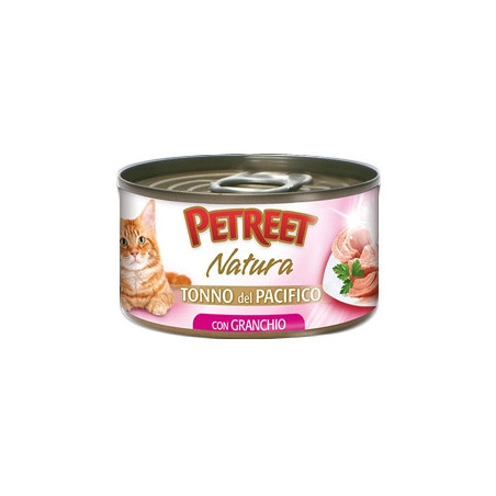 PETREET Natura Tonno del Pacifico con Granchio (6 lattine da 70 gr.) - 