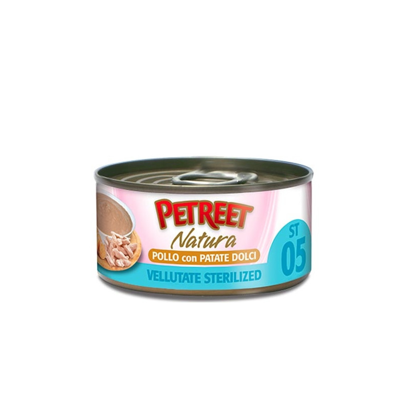 PETREET Natura Vellutate Sterilized Chicken with Sweet Potatoes 70 gr.