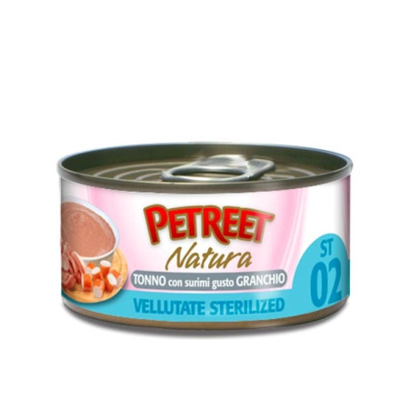 PETREET Natura Vellutate Sterilized Tonno con Surimi Gusto Granchio 70 gr. - 