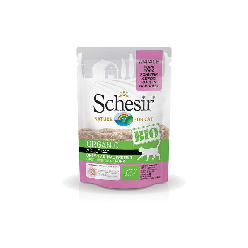 SCHESIR Bio Organic Adult Cat Porc 85 g.