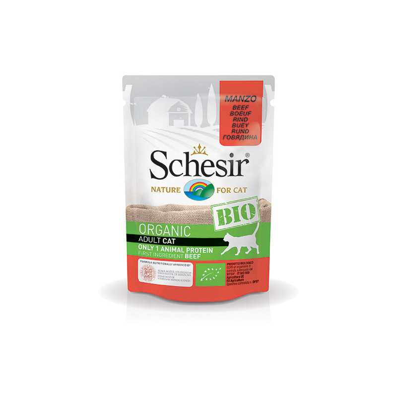 SCHESIR Bio Organic Adult Cat Bœuf 85 g. SCHESIR Bio Organic Adult Cat Bœuf 85 g.