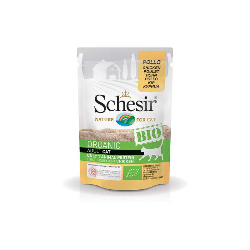 SCHESIR Bio Organic Adult Cat Poulet 85 g. SCHESIR Bio Organic Adult Cat Poulet 85 g.