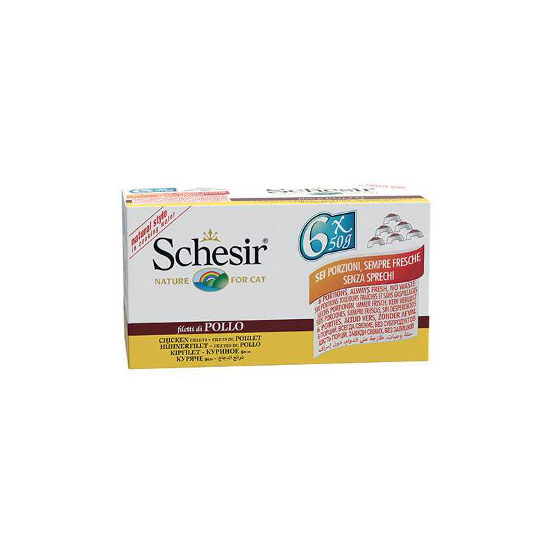 SCHESIR Filets de Poulet al Naturel in Acqua di Cottura (6 boîtes 50 g.) SCHESIR Filets de Poulet al Naturel in Acqua di Cottura (6 boîtes 50 g.)