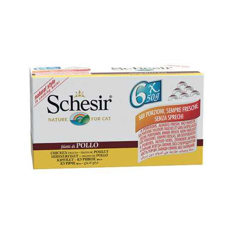 SCHESIR Filets de Poulet al Naturel in Acqua di Cottura (6 boîtes 50 g.)