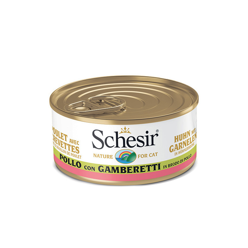 SCHESIR filets de poulet aux crevettes in bouillon de cuisson 70 g SCHESIR filets de poulet aux crevettes in bouillon de cuisson 70 g
