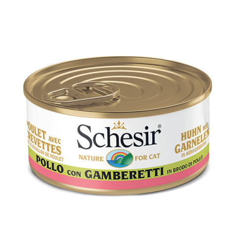 SCHESIR filets de poulet aux crevettes in bouillon de cuisson 70 g