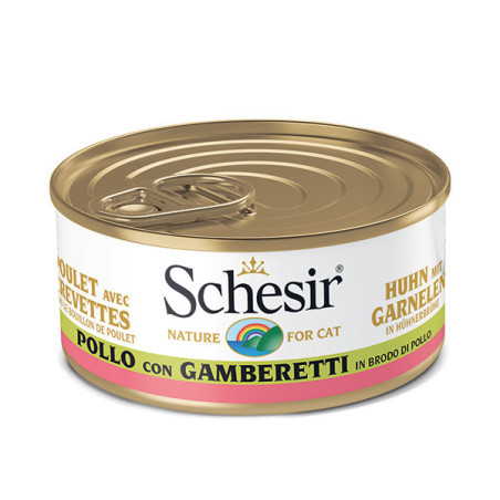 SCHESIR Filetti di Pollo con Gamberetti in Brodo di Cottura 70 gr. - 